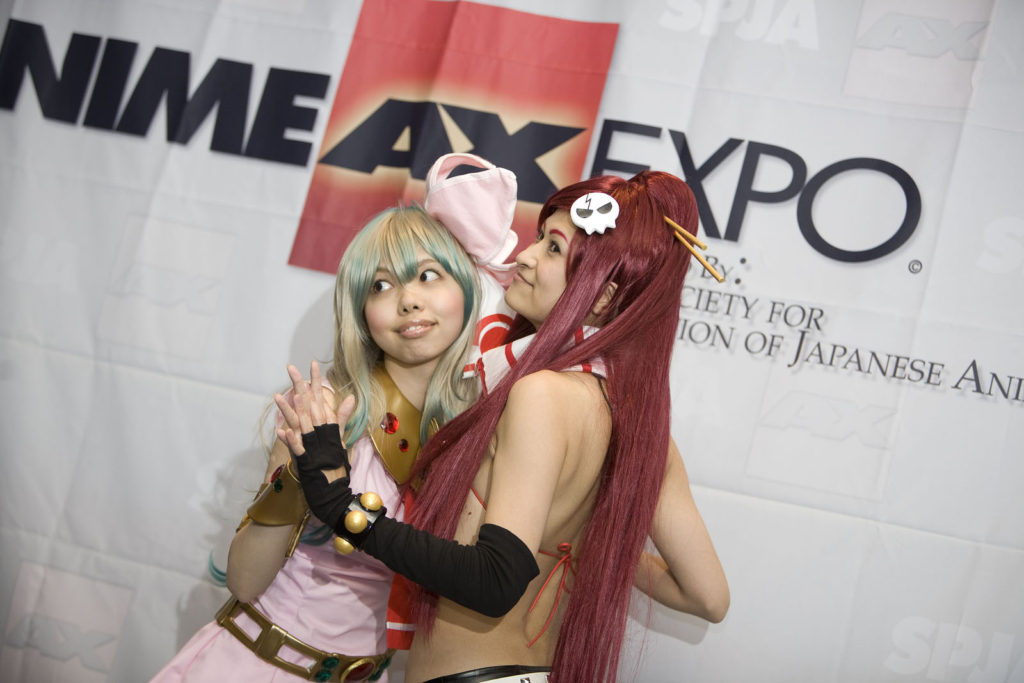 LOS ANGELES - JULY 5: 'Tengen Toppa Gurren Lagann' fans at an Anime Expo press event as 'Yoko' and "Nia' July 5th 2008 in Los Angeles. The LA Anime Expo is the nation's largest Japanese animation fan convention.
